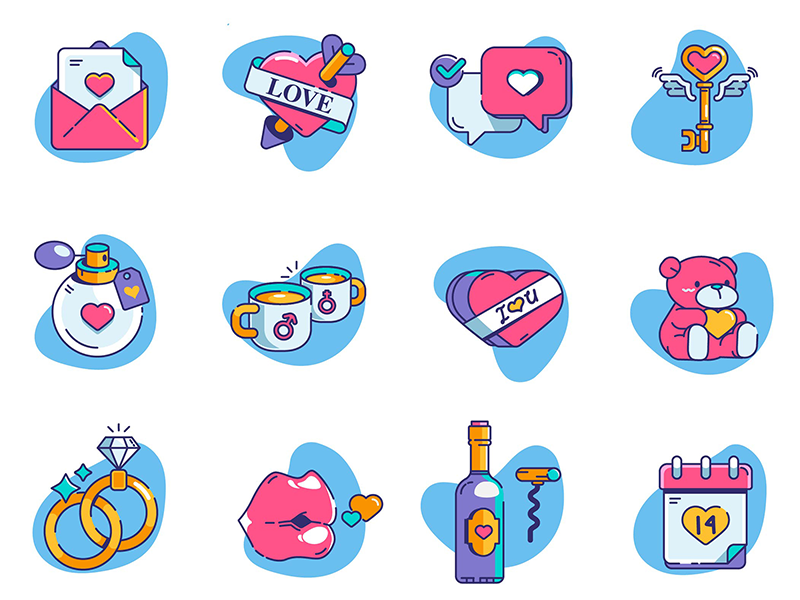 valentine set icon by docilus doc