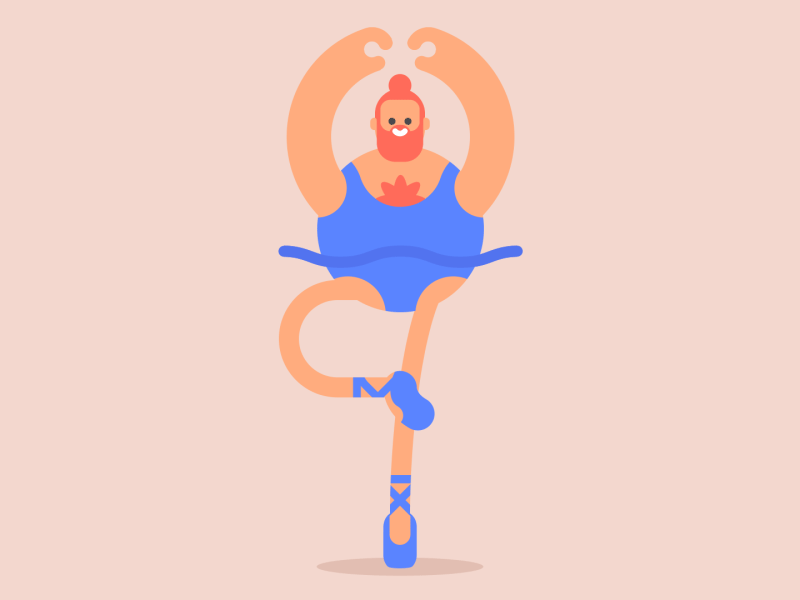 Pirouette dancing man animation by James Curran