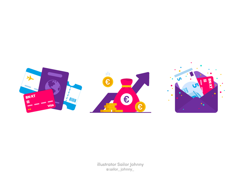 Badges for app Bnext by Sailor Johnny