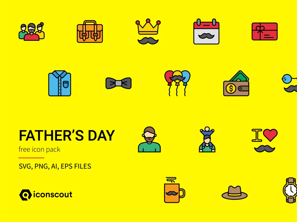 Fathers day icon pack from iconscout freebies 