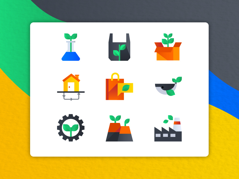 Ecology icons by Sooodesign for iconscout design inspiration blog