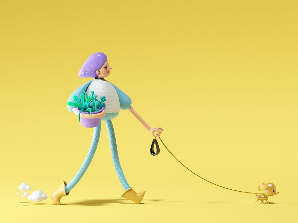 Walk 3D illustrationby Eloy Krioka