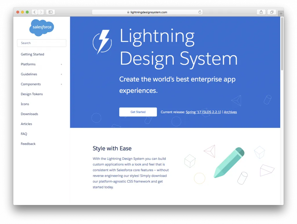Lightning design system by Salesforce