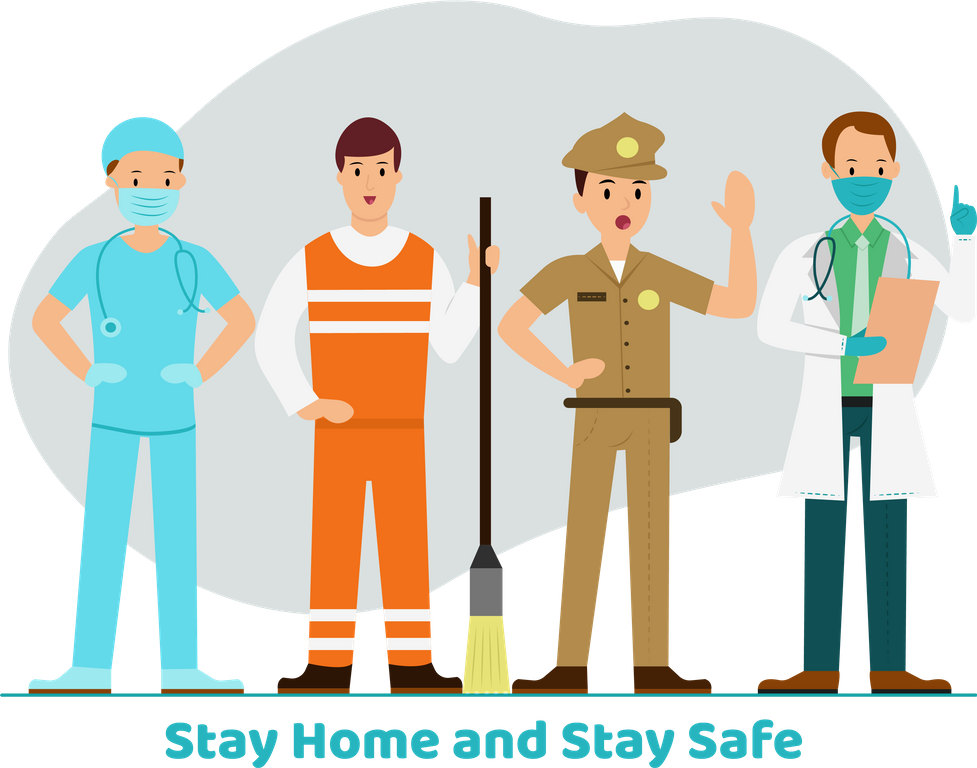 Coronavirus heroes illustrations