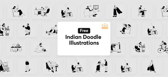 Free Illustrations pack - Indian Doodle Illustrations