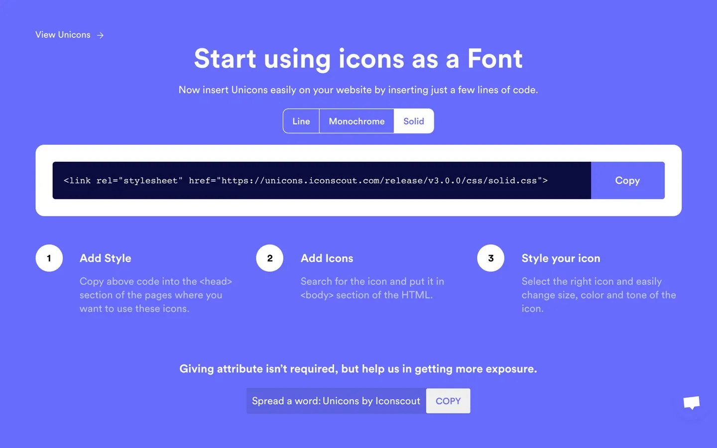 Use icons as font