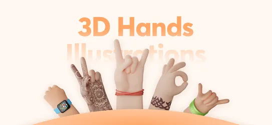 3D Hand Illustrations - Exceptionally fun 3D Assets by Iconscout
