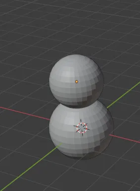Snowman shape with 2 spheres