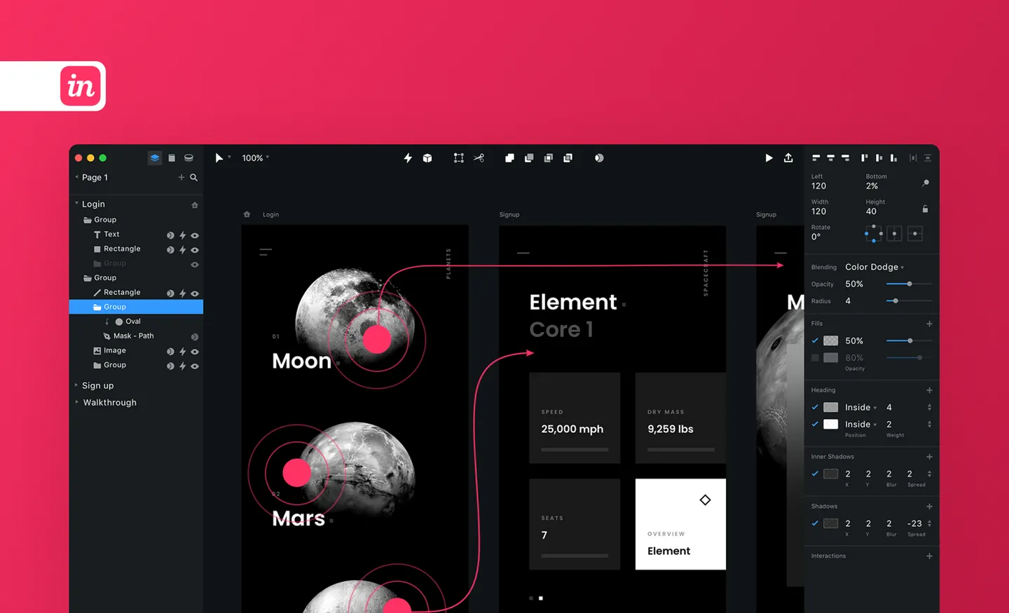 Invision UI designing app