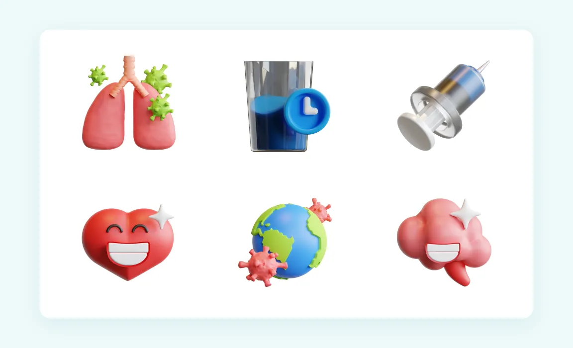 3D Health Care Icons