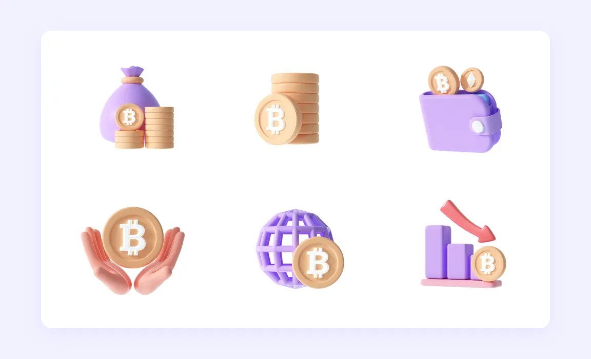 crypto 3d icons