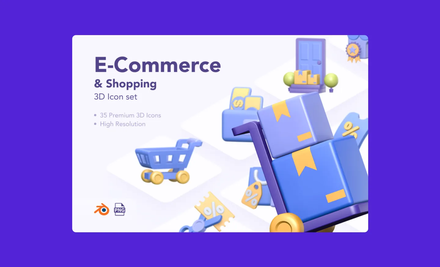E-Commerce and shopping 3D icon set