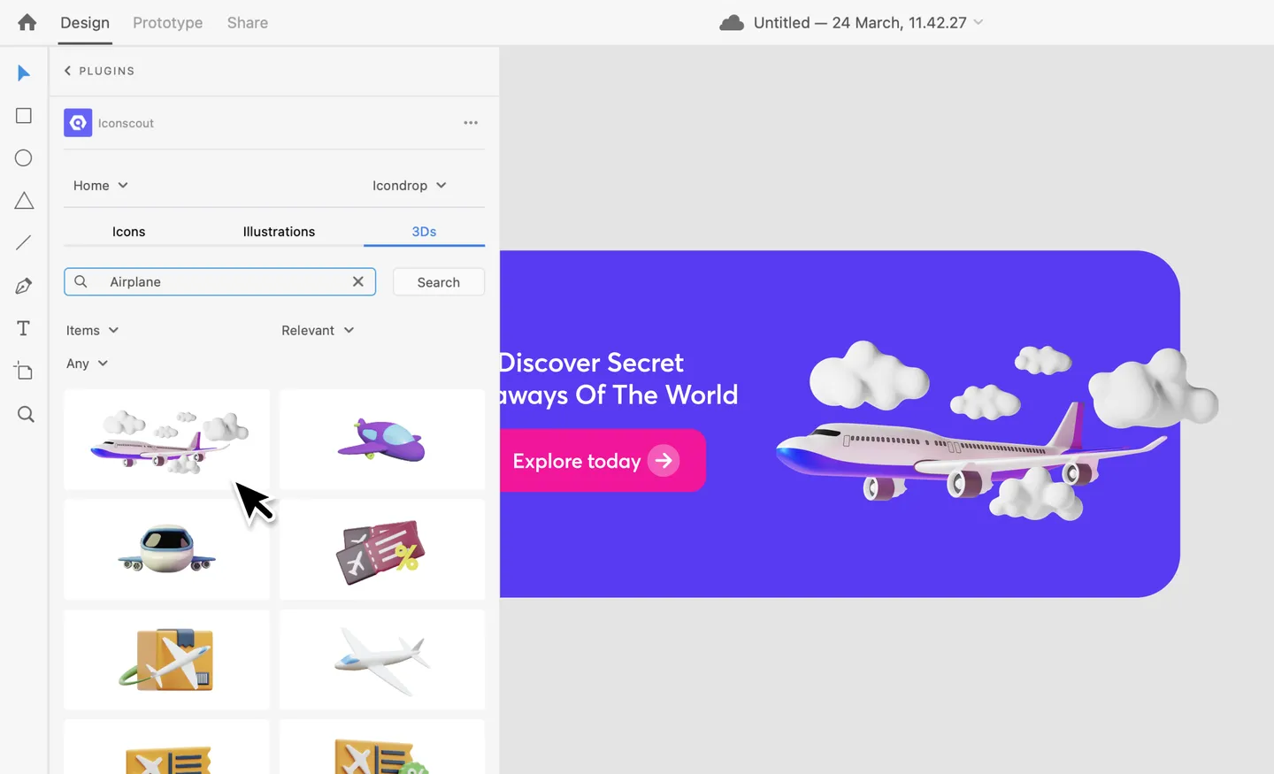 Iconscout for Adobe XD now supports 3D illustrations and icons
