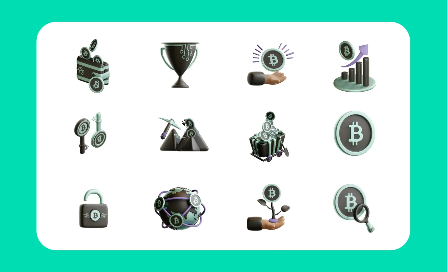 "Crypto 3D Illustration Pack" by Polyray 3D Studio