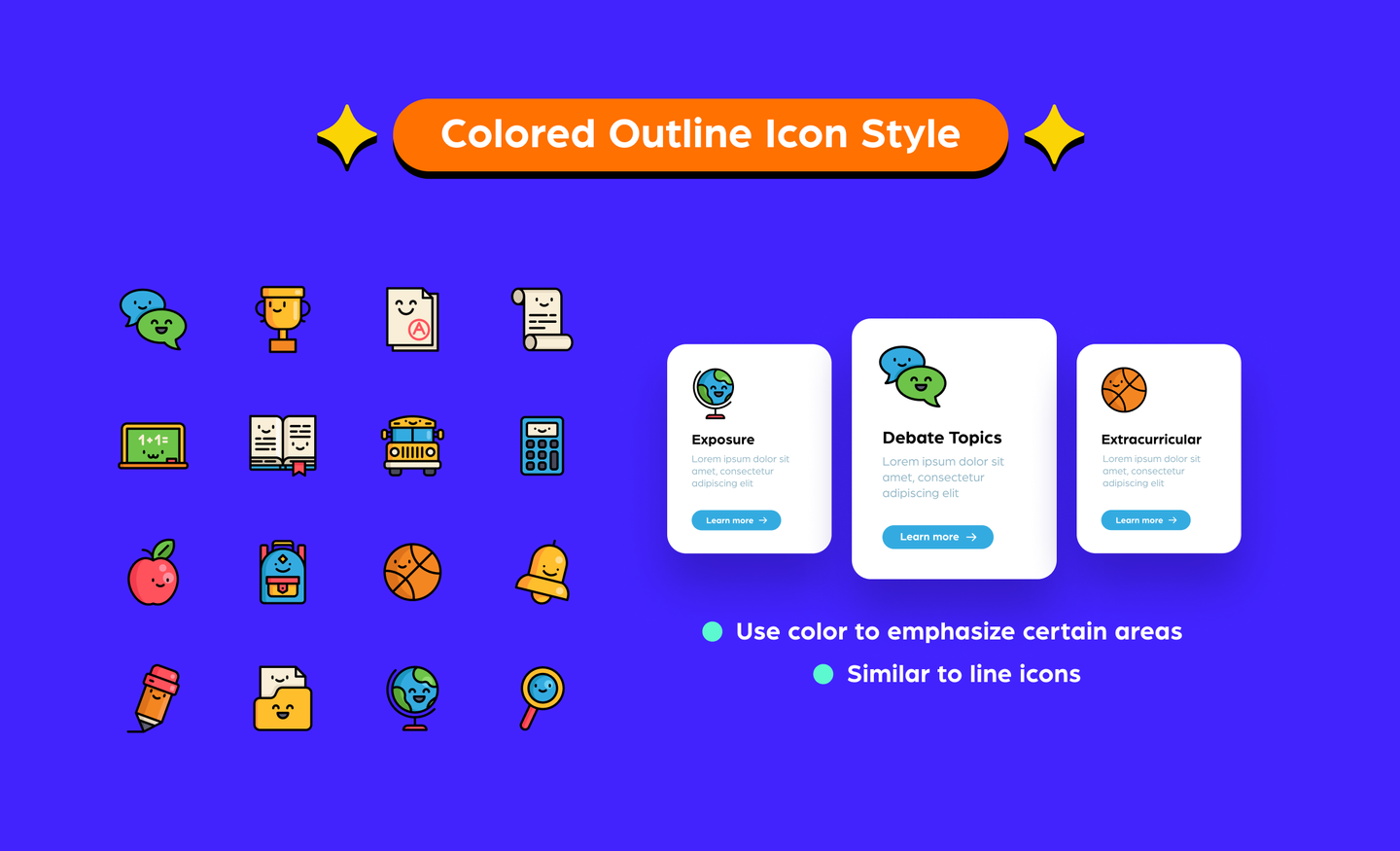 A guide to the colored outline icon style