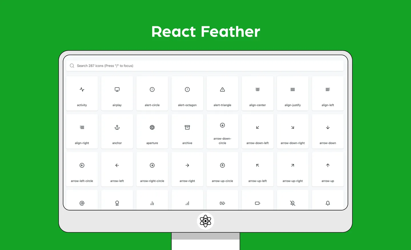 React Feather icons