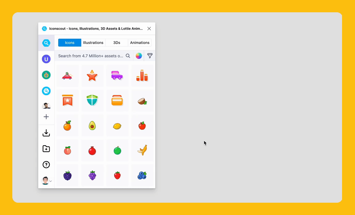color palette feature in IconScout for Figma