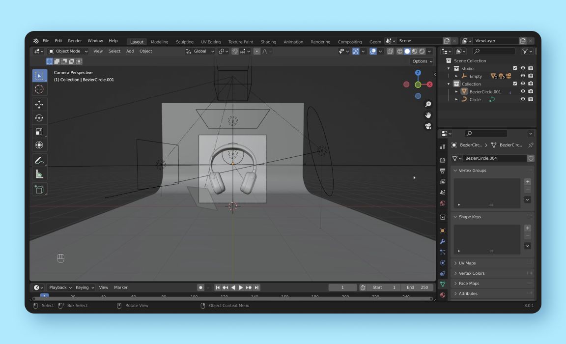 how to change scene view in blender