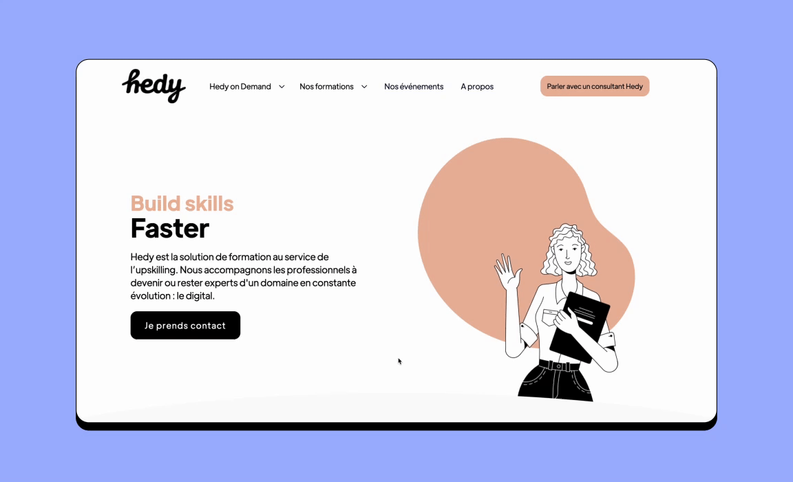 Animation of hedy website