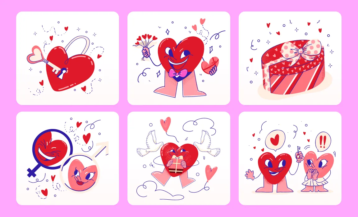 22 Valentine’s Day Animations, Icons, Illustrations, and 3D Illustration Packs