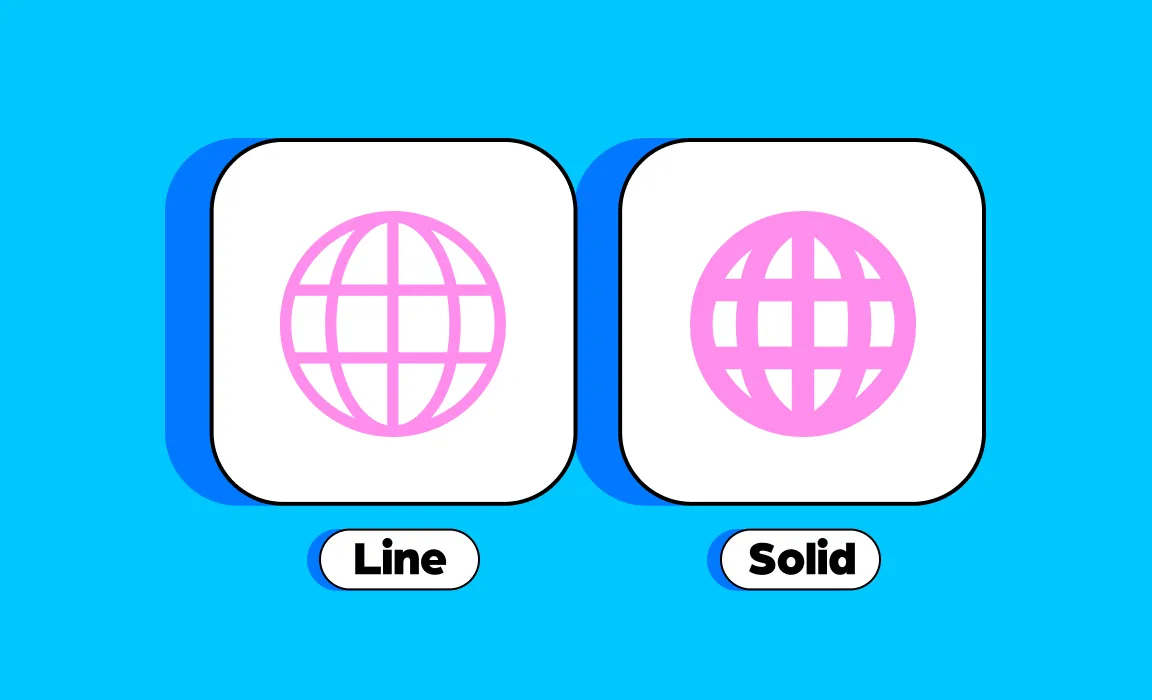 Line icons and solid icons