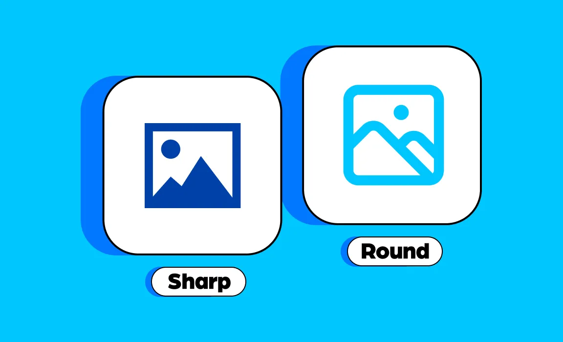Sharp icons vs round icons