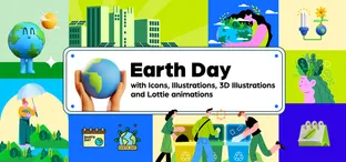 Inspire Change on Earth Day with Icons, Illustrations, 3D Illustrations and Lottie animations