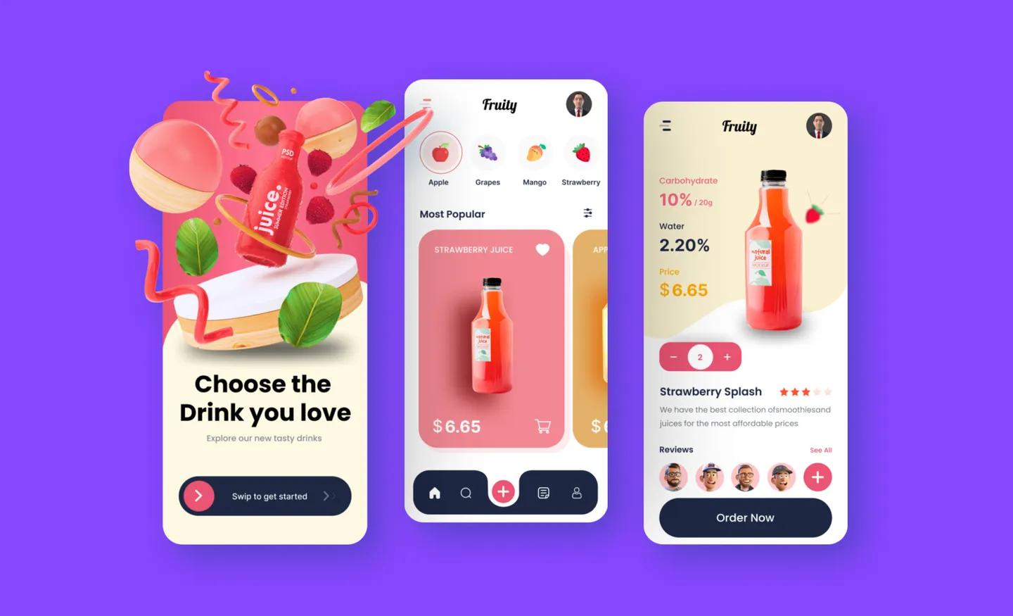 Fruit Juice Mobile App by Oyollo