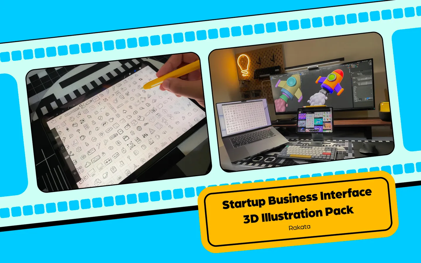 Startup Business Interface 3D Illustration Pack