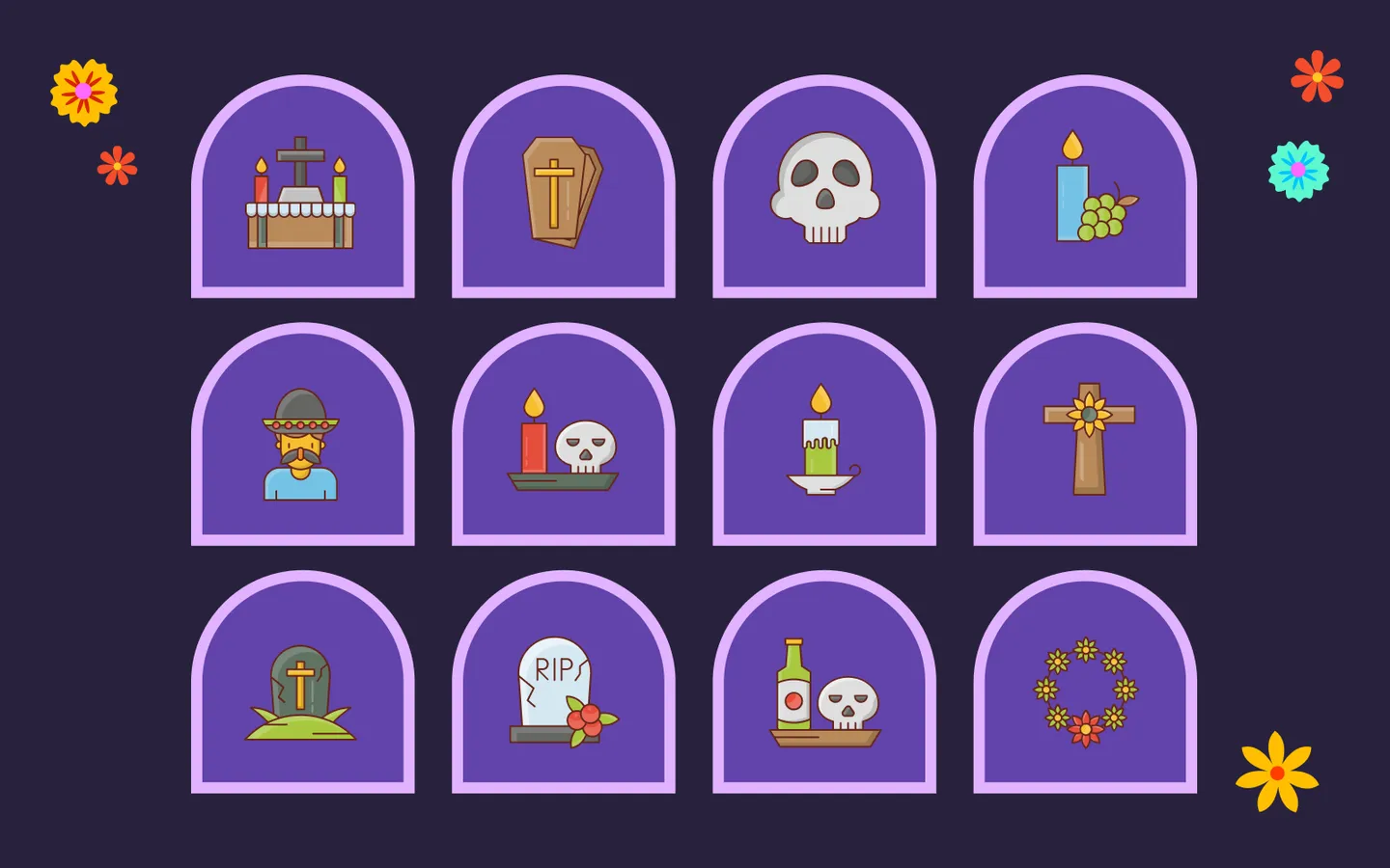 Day Of The Dead-A Icon Pack by Vector Stall