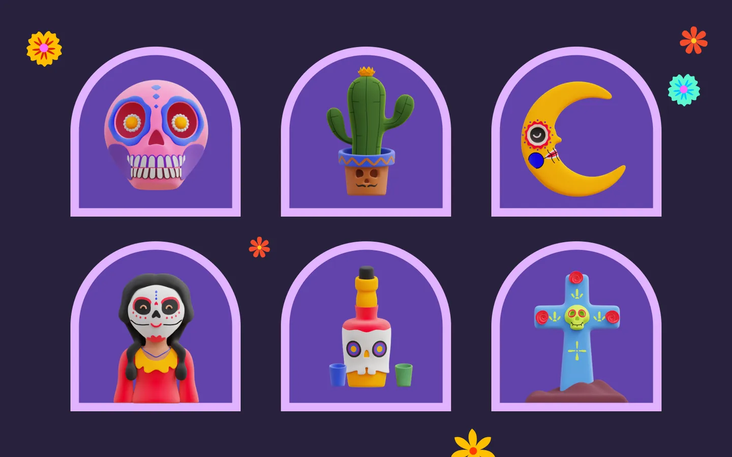 Dia De Muertos 3D Illustration Pack by IconScout Store