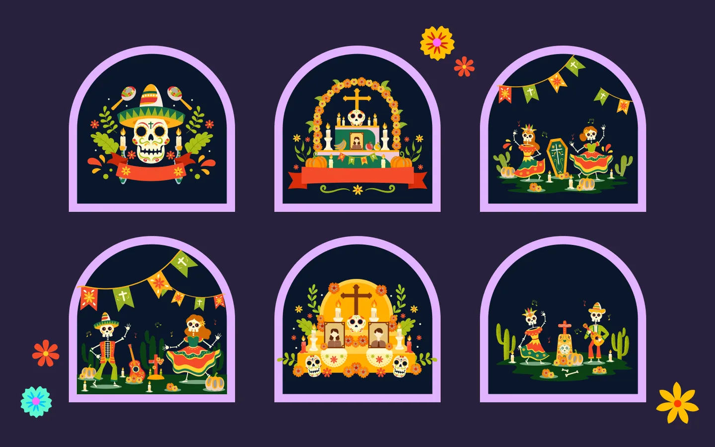 Dia De Muertos Illustration Pack by Rini Astiyah