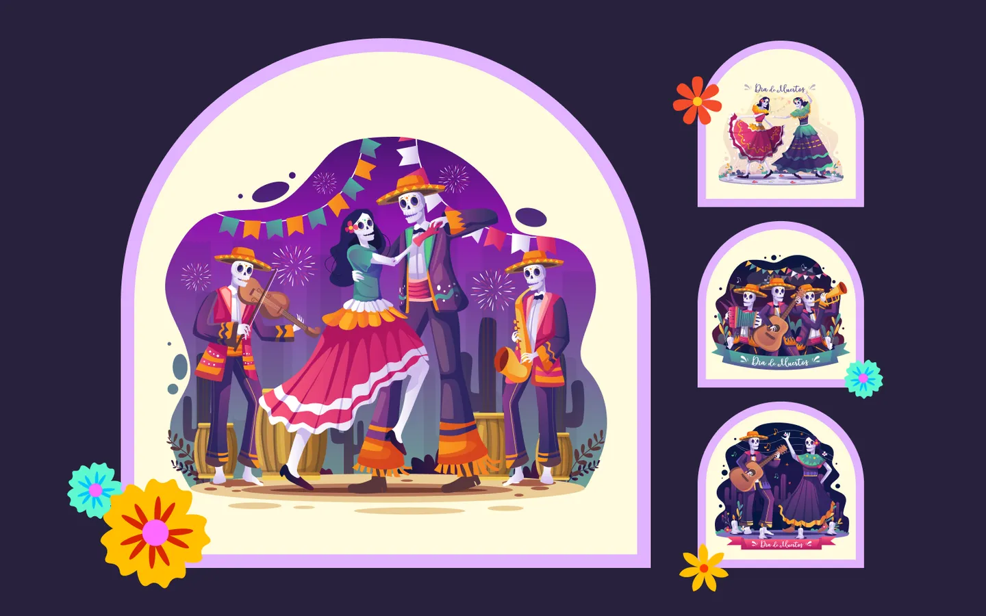 Dia De Muertos Illustration Pack by agnyhasyastudio