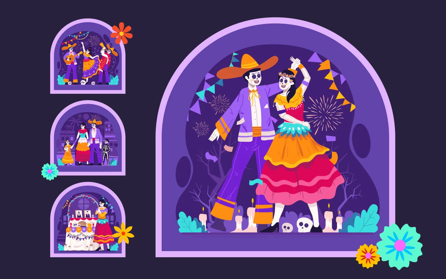 Dia De Los Muertos Illustration Pack by agnyhasyastudio