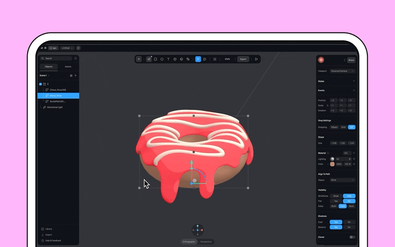 Customizing 3D model on Spline