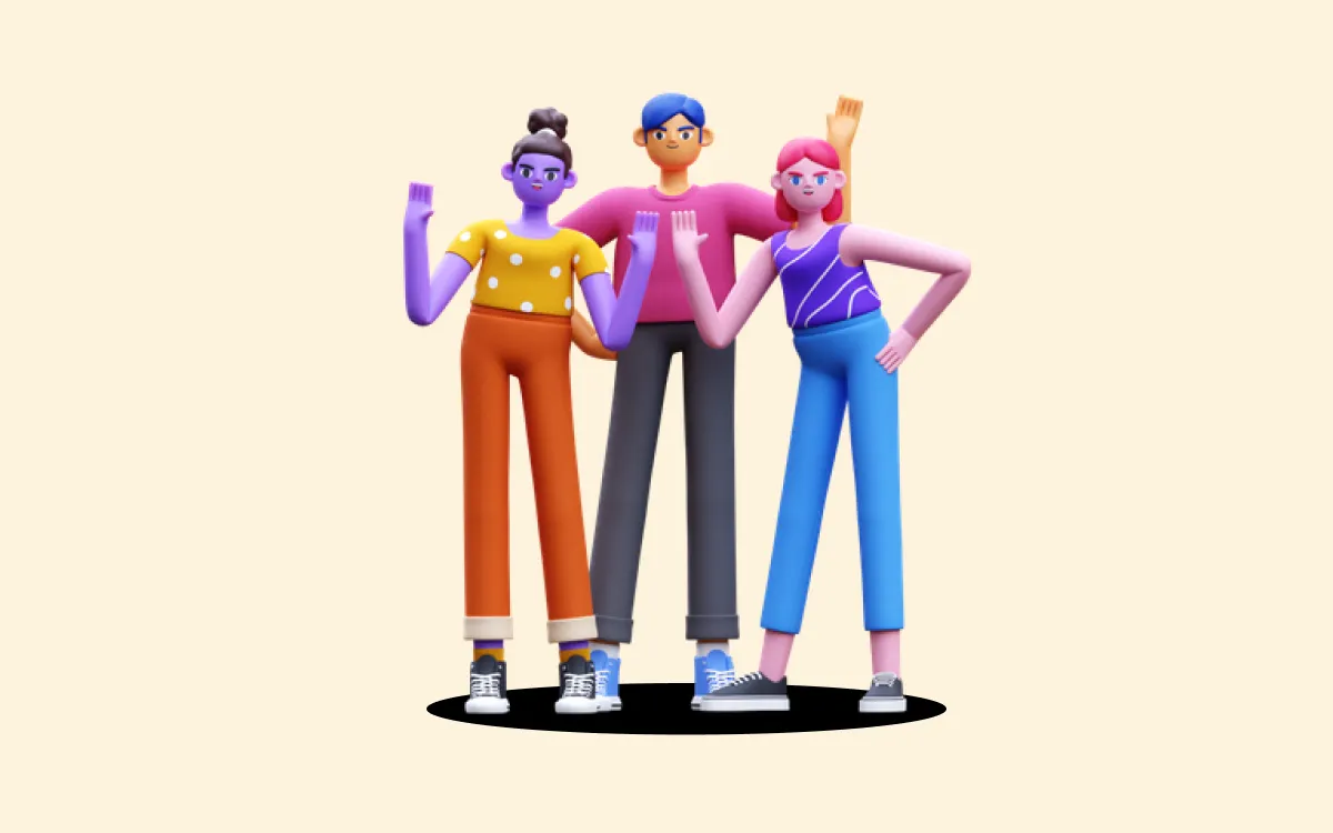 Friends Waving Hand by Ekata Studio